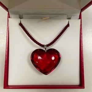 Baccarat crystal heart necklace with sterling silver clasp.